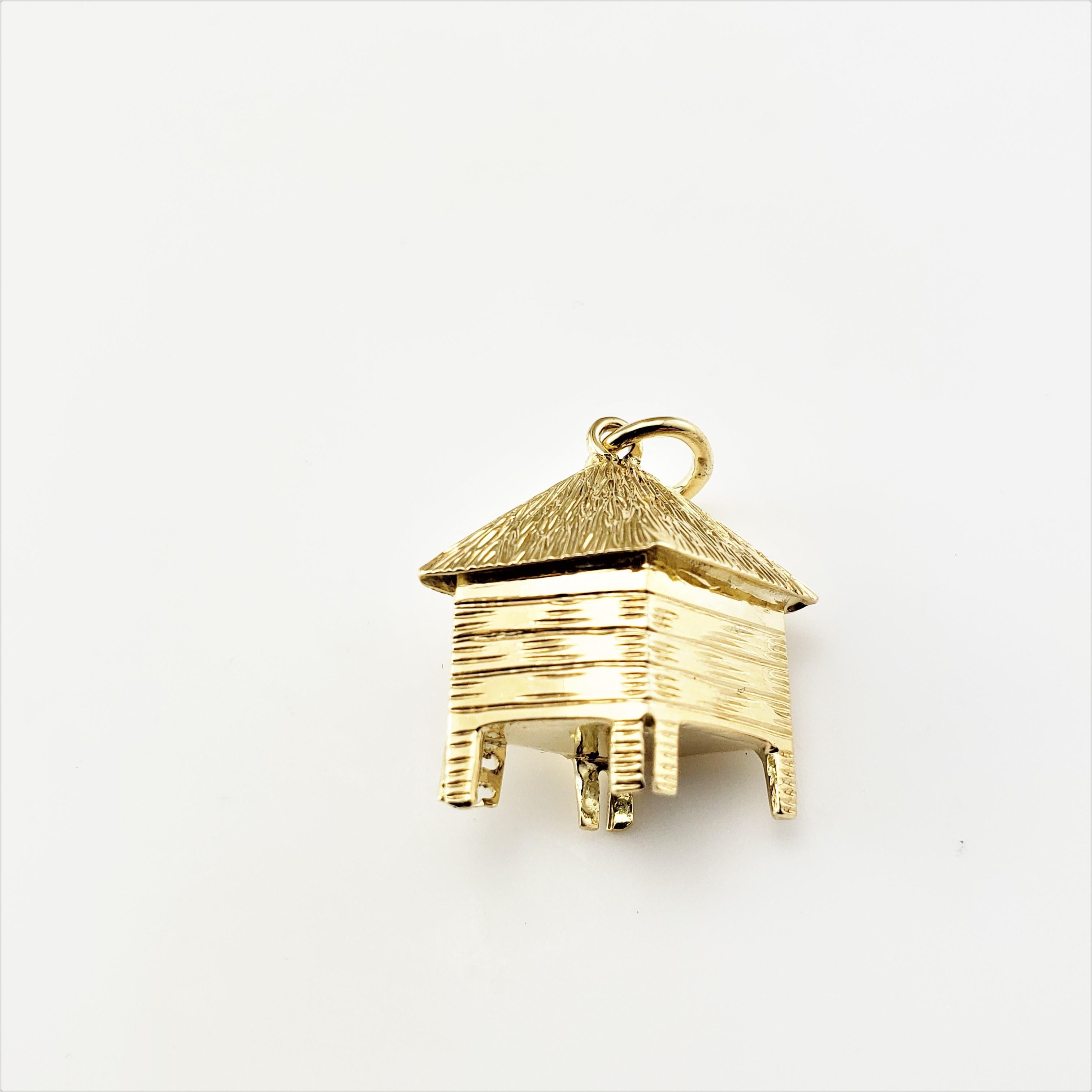 14 Karat Yellow Gold Hut Charm 1