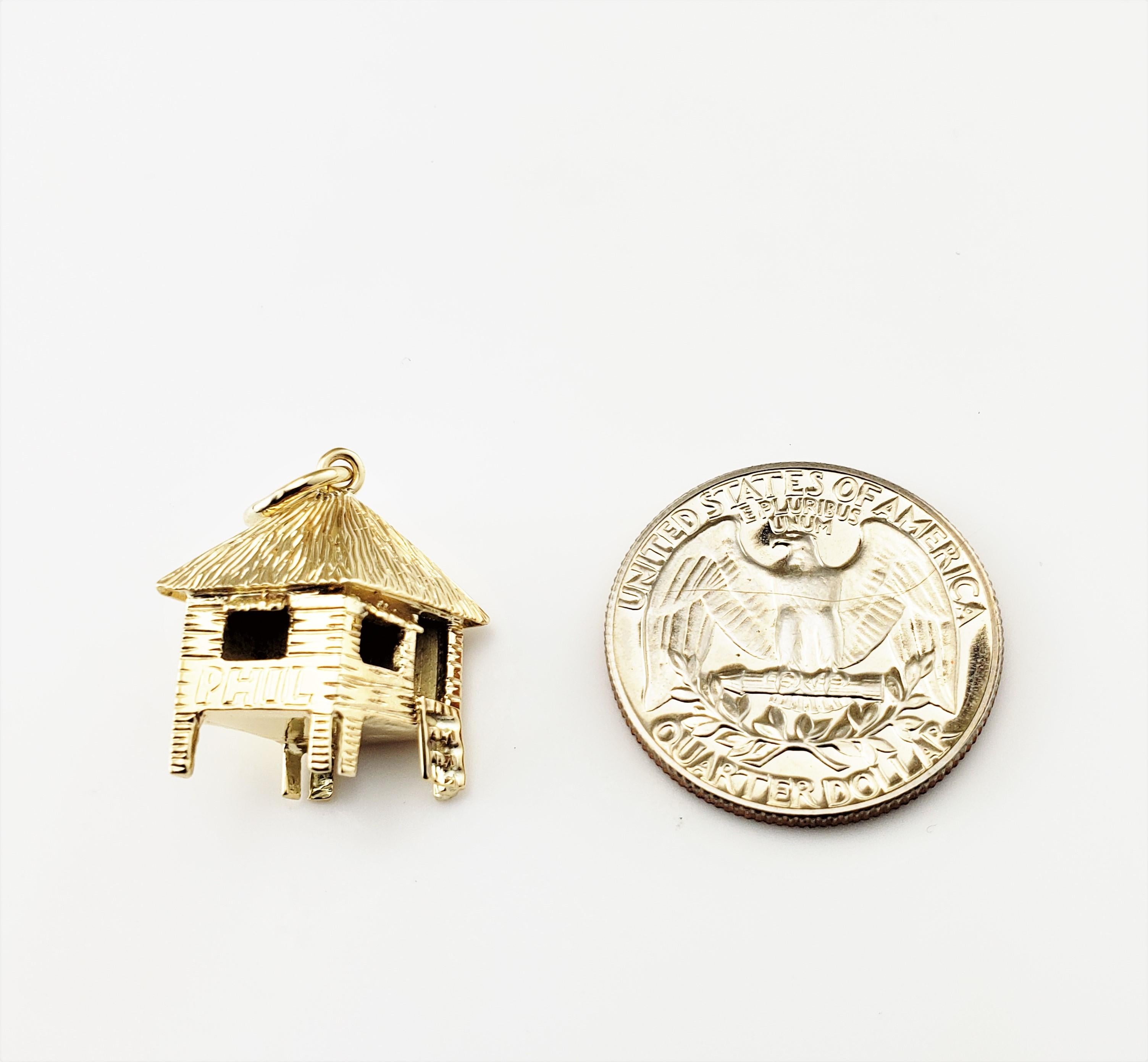 14 Karat Yellow Gold Hut Charm 2