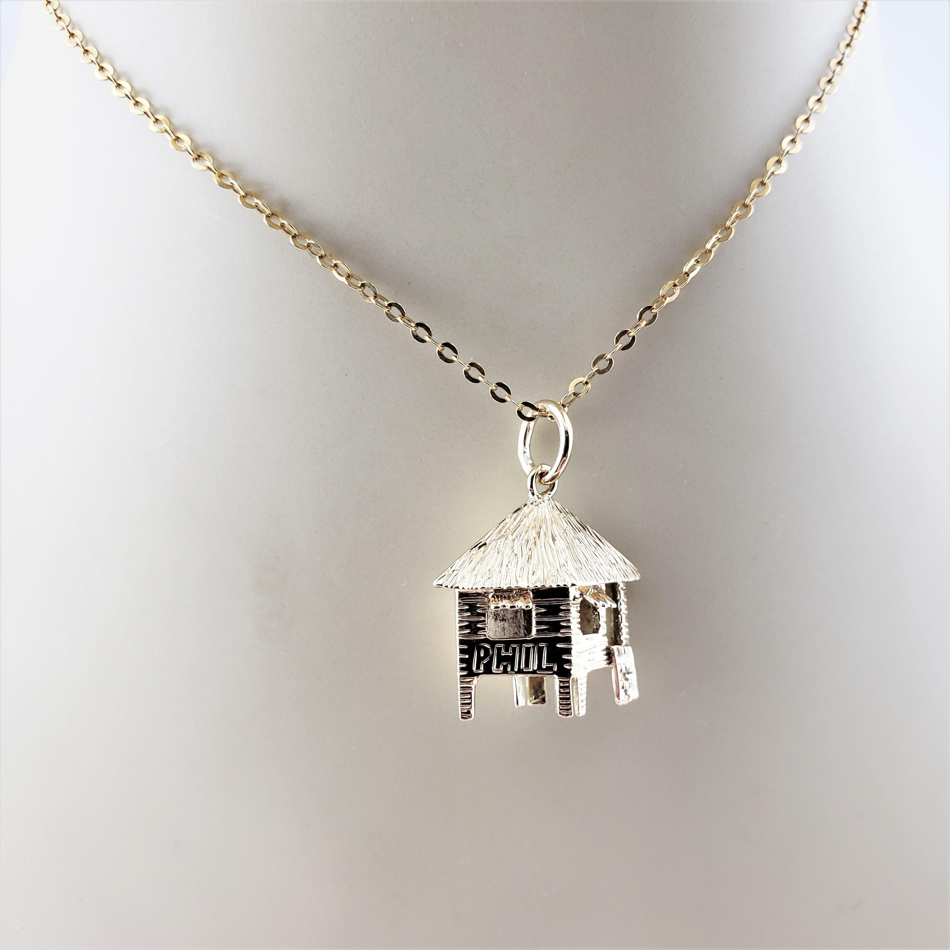 14 Karat Yellow Gold Hut Charm 4