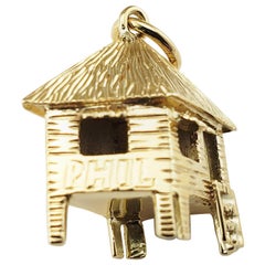 14 Karat Yellow Gold Hut Charm