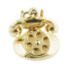 14 Karat Yellow Gold "I LOVE U" Rotary Telephone Charm