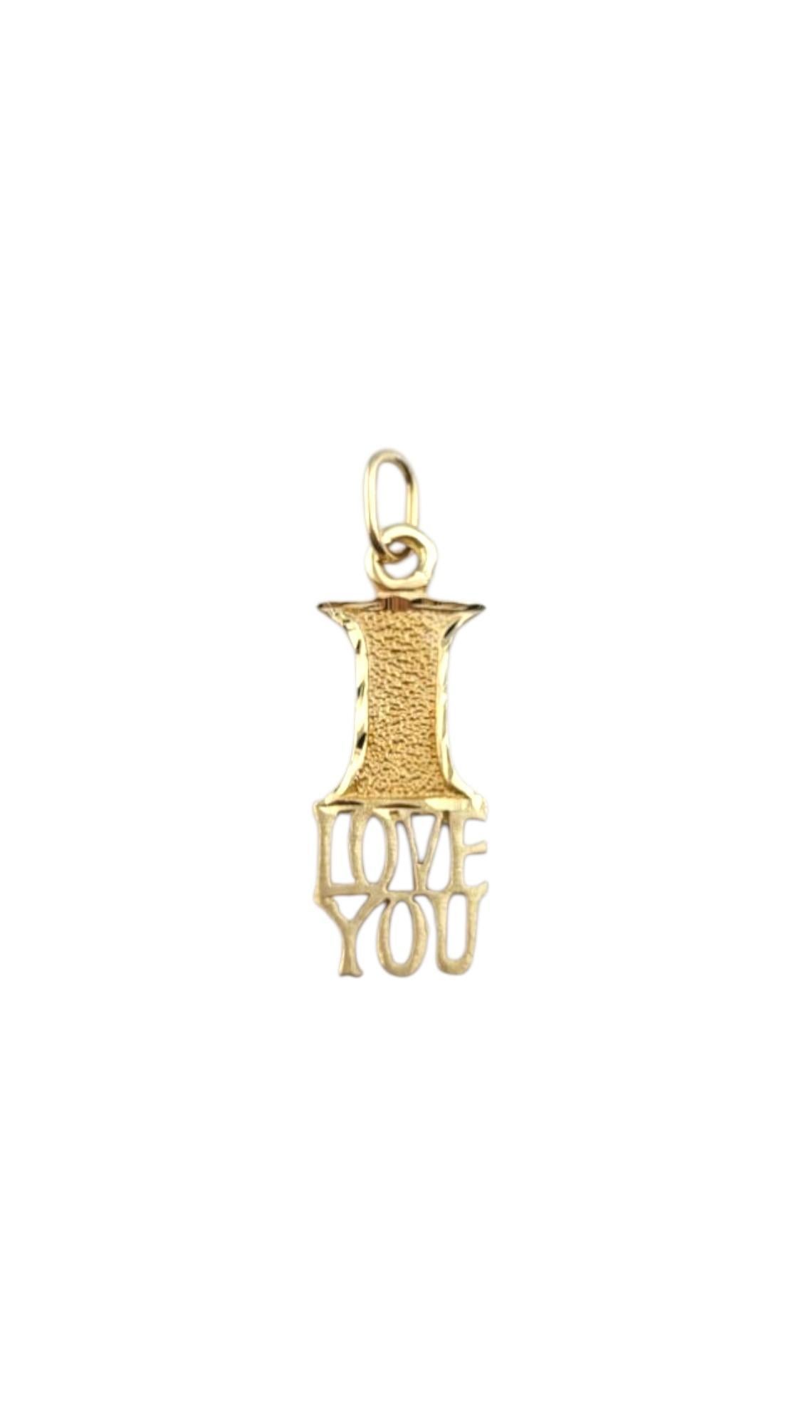 14 Karat Yellow Gold "I Love You" Charm #22246 For Sale
