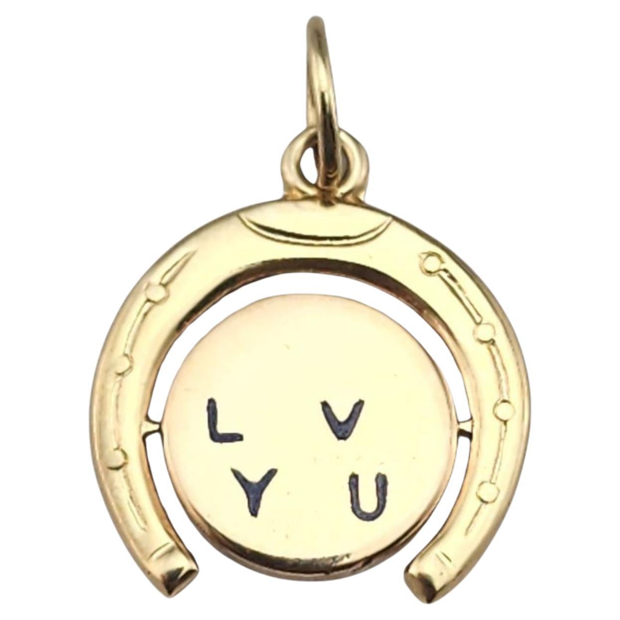 14 Karat Gelbgold "Ich liebe dich" Hufeisen Charme #22803