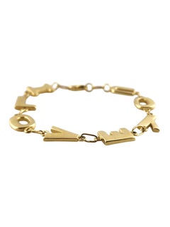 14 Karat Yellow Gold "I Love You" Link Bracelet #18565
