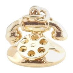 14 Karat Yellow Gold "I LOVE YOU" Rotary Dial Telephone Charm