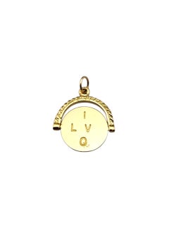 Charm rotante in oro giallo 14 carati "I Love You" #22802