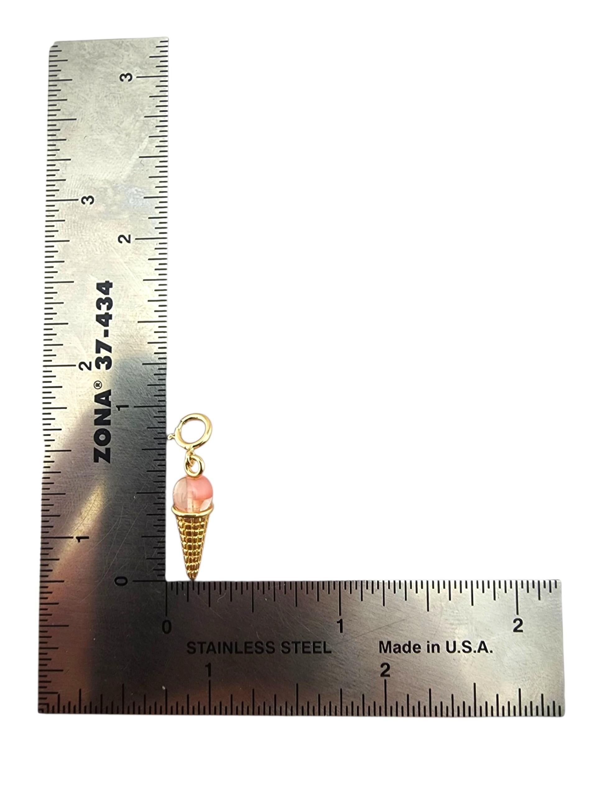 Breloque cône de glace en or jaune 14 carats #23279 en vente 3