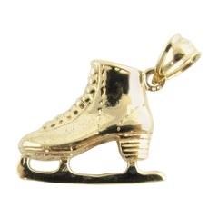 Vintage 14 Karat Yellow Gold Ice Skate Charm