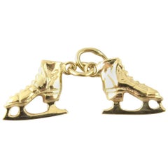 14 Karat Yellow Gold Ice Skates Charm 14 Karat Yellow Gold Ice Skates Charm