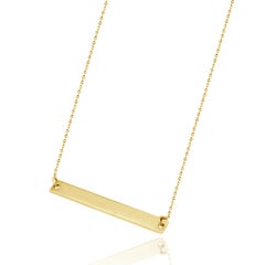 14 Karat Yellow Gold ID Bar Necklace