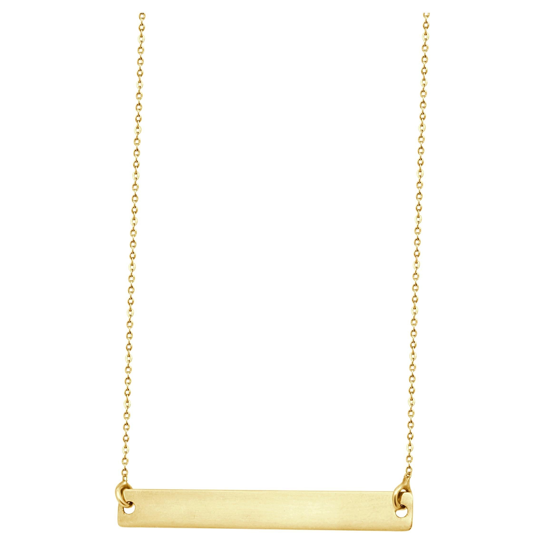 Collier d'identification en or jaune 14 carats en vente