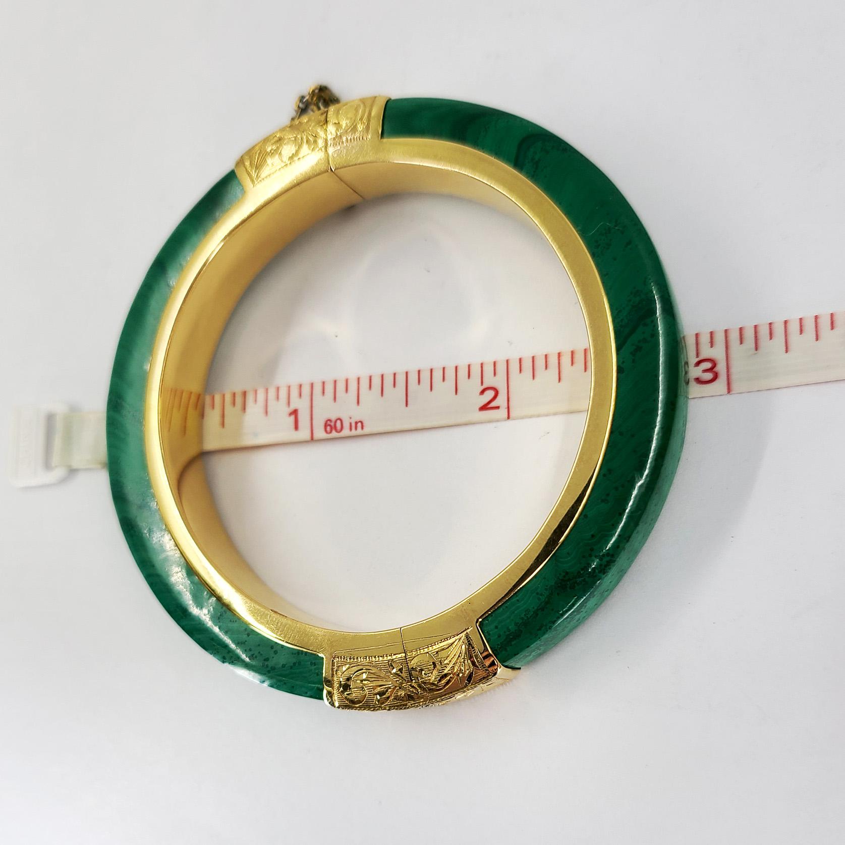 Details about   New with w/ Defect Malachite Gold Metal Hinged Bangle Bracelet #SB5 