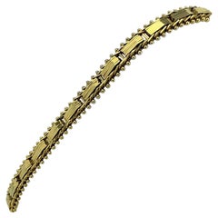 14 Karat Yellow Gold Imperial Gold Mirror Bar Link Chain Bracelet