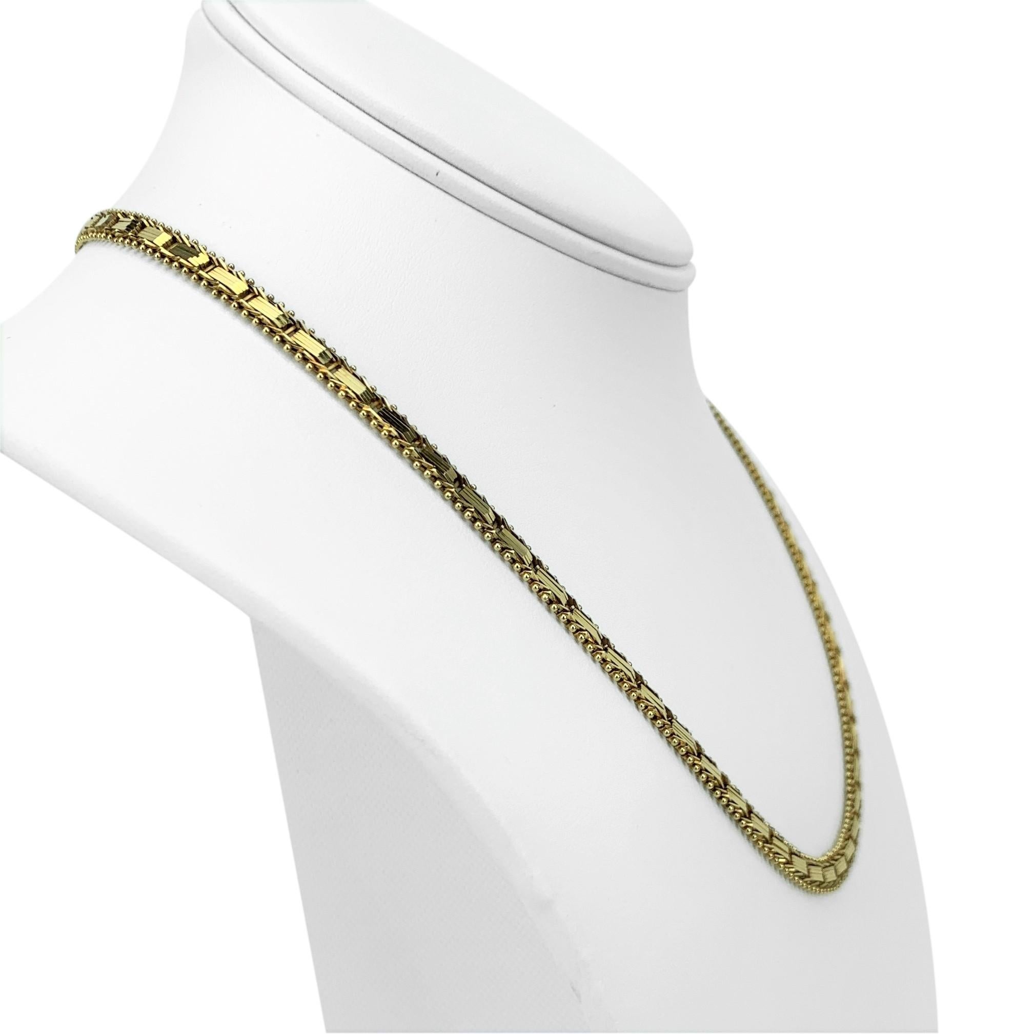 14k Yellow Gold 22.8g Imperial Gold QVC Mirror Bar Link Chain Necklace 18