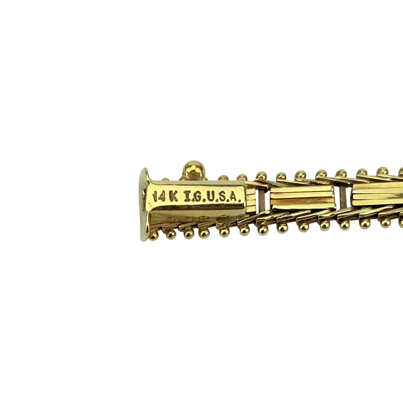 14 Karat Yellow Gold Imperial Gold Mirror Bar Link Chain Necklace 1