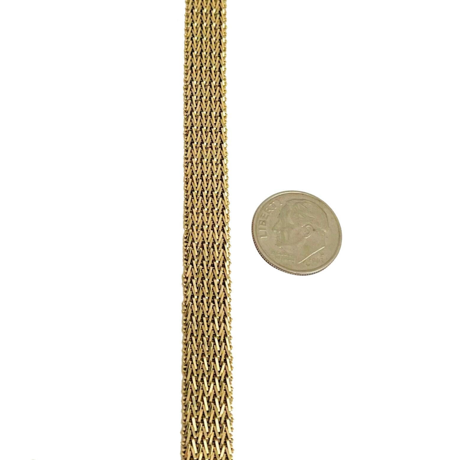 14k Yellow Gold 22.8g Imperial Gold QVC 9mm Mirror Bar Link Bracelet 7.25