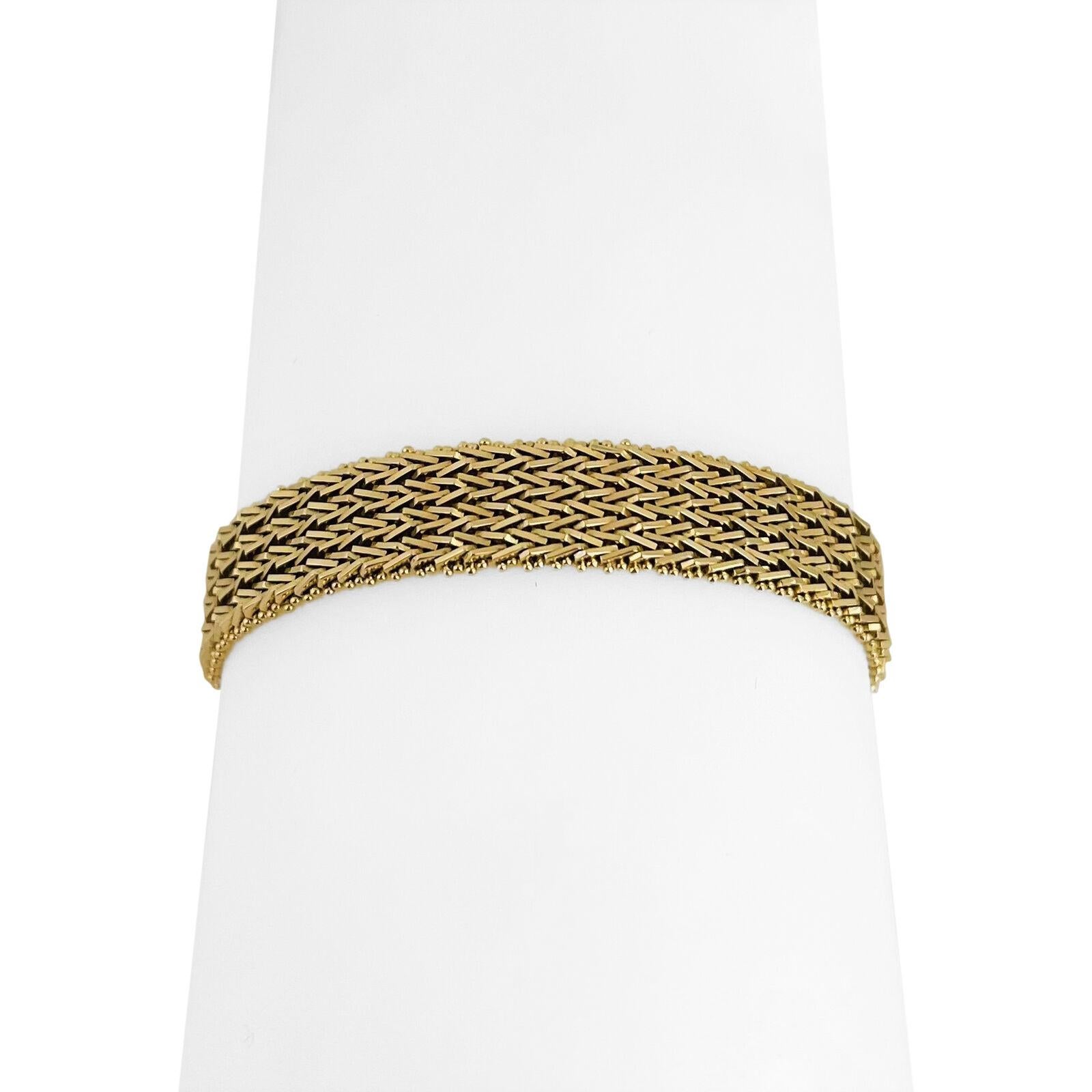 Women's or Men's 14 Karat Yellow Gold Imperial Gold QVC Mirror Bar Link Bracelet 