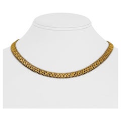 14 Karat Yellow Gold Imperial Gold QVC Mirror Bar Link Necklace