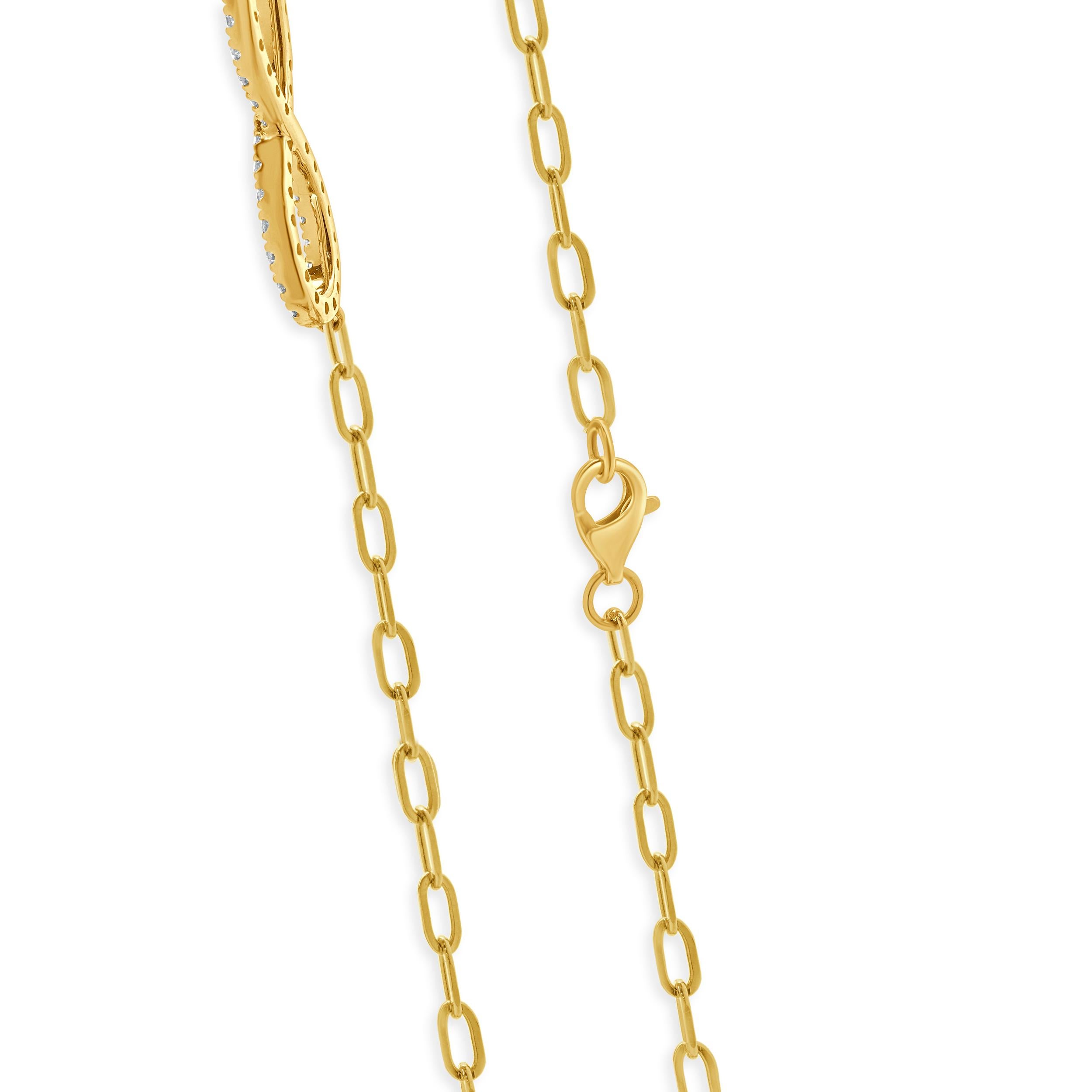 Collier en or jaune 14 carats avec diamants à l'infini Excellent état - En vente à Scottsdale, AZ