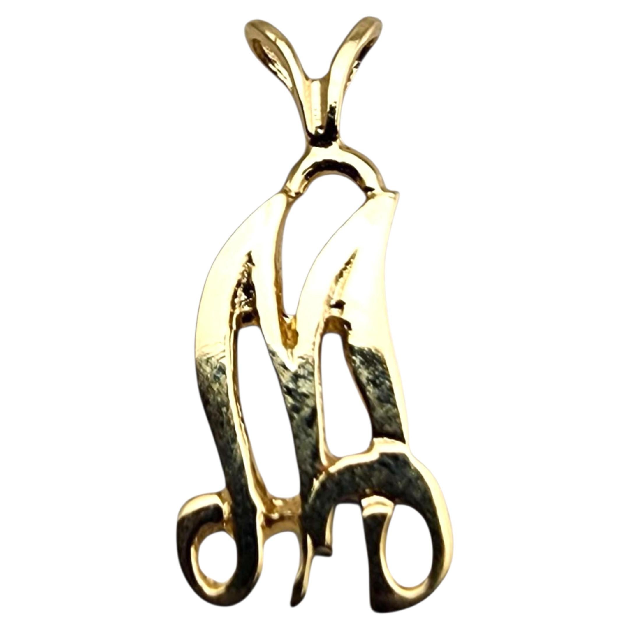 14 Karat Yellow Gold Initial "M" Charm #23680 For Sale