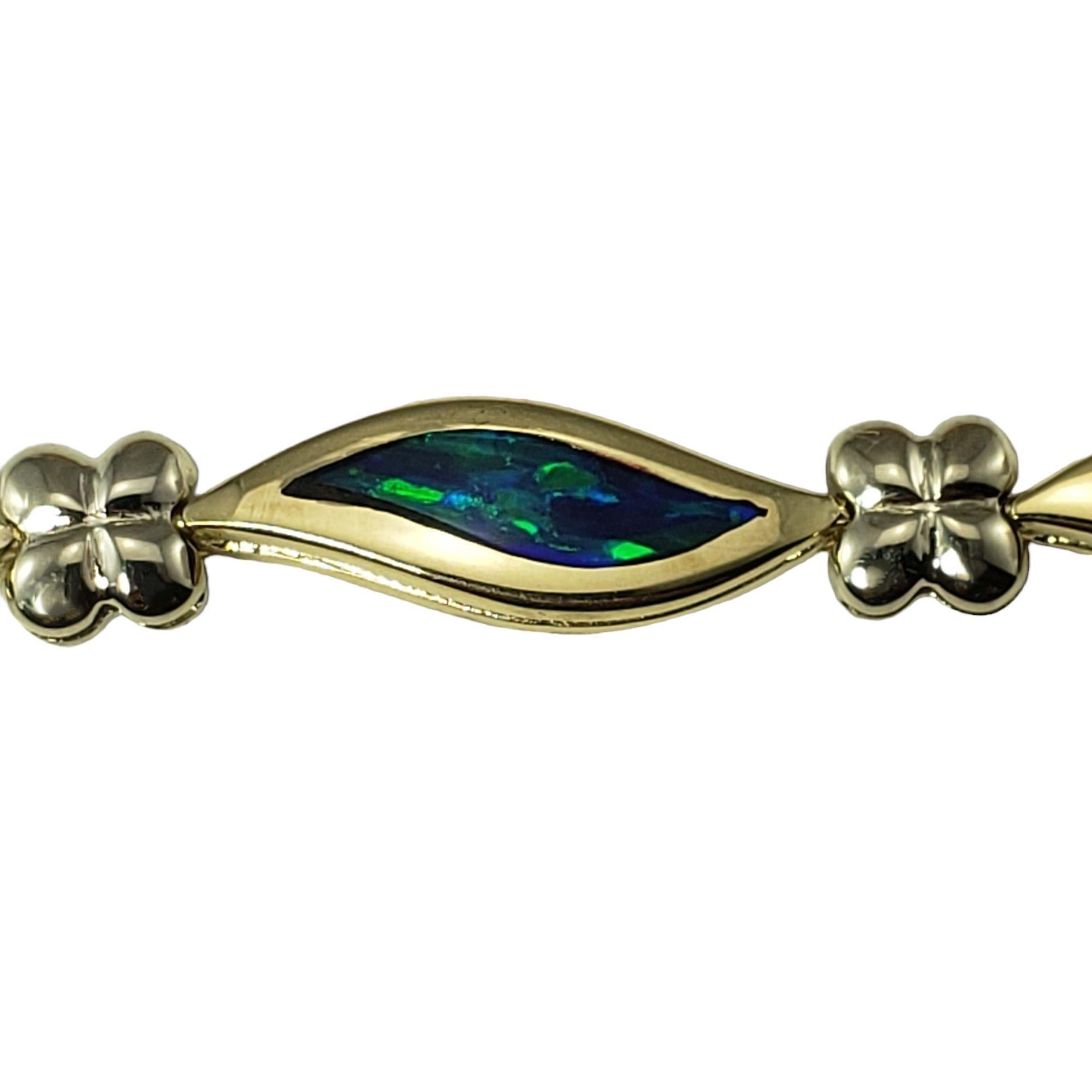  14 Karat Yellow Gold Inlaid Opal Bracelet #15088 In Good Condition For Sale In Washington Depot, CT
