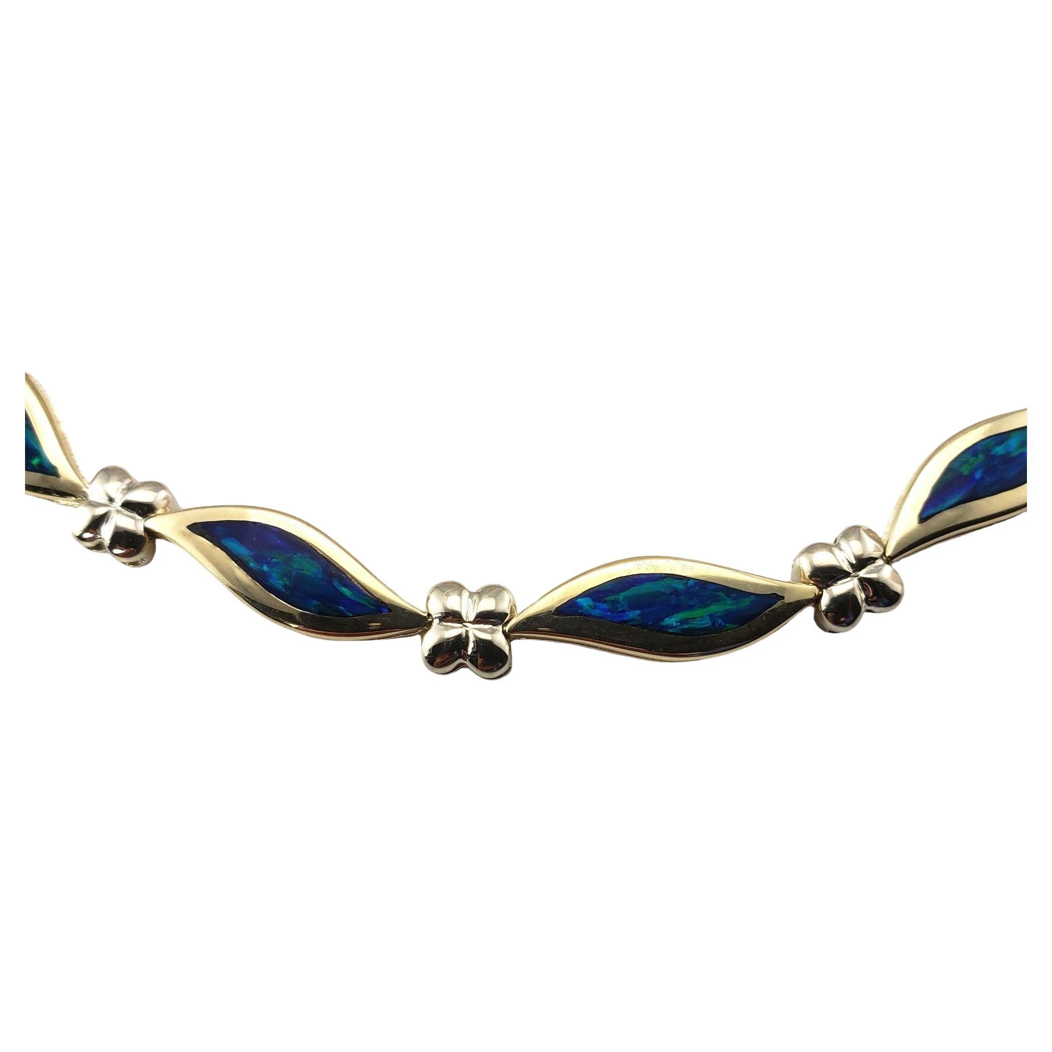 14 Karat Yellow Gold Inlaid Opal Bracelet #15088