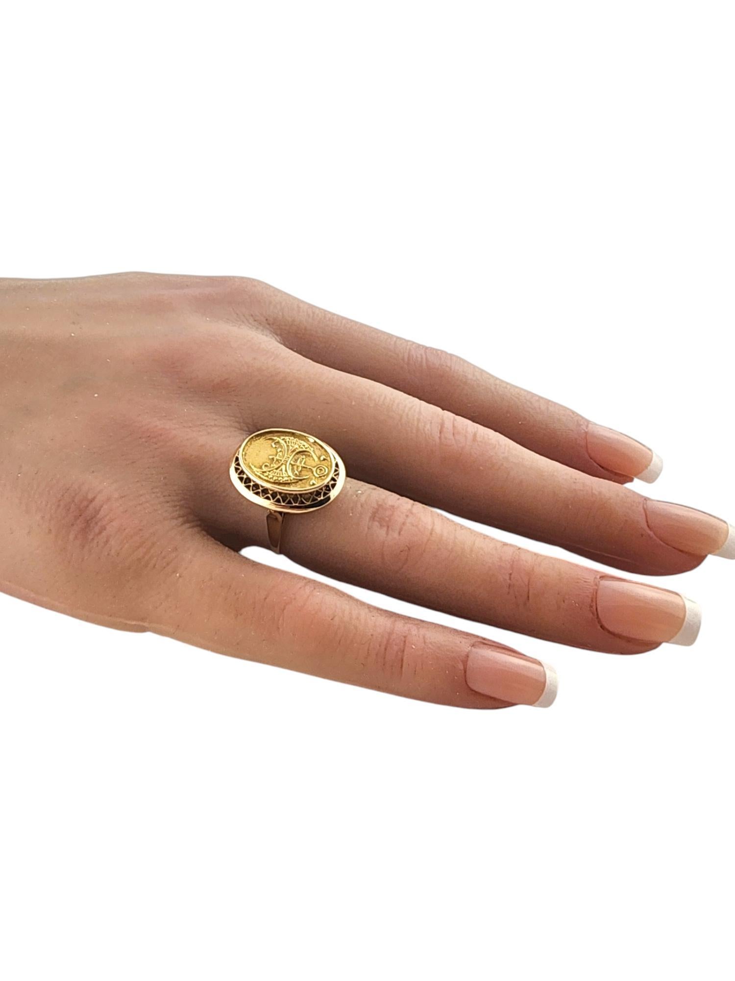 14 Karat Yellow Gold Intaglio Ring Size 5.25 #19390 1