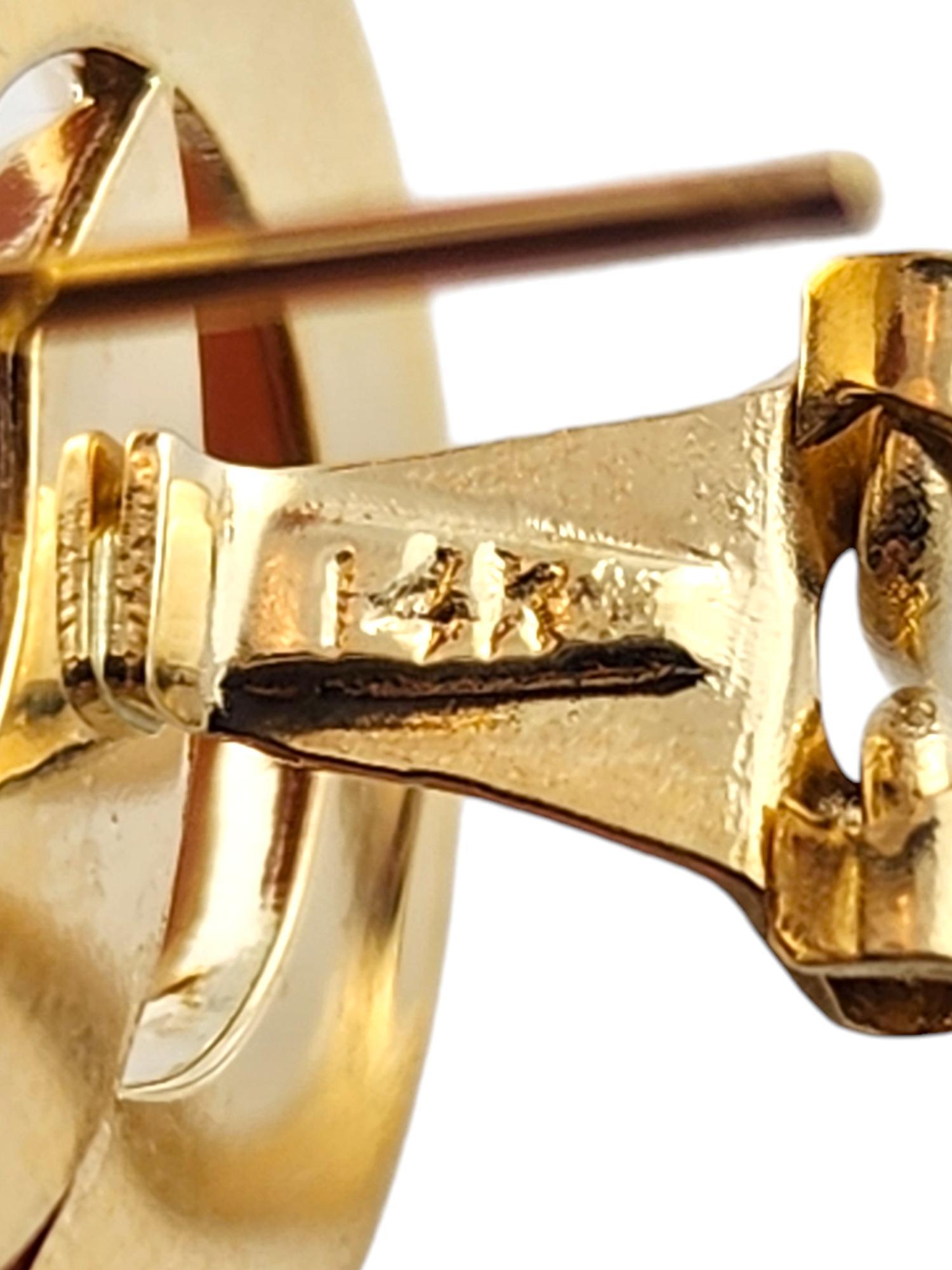 Orecchini a Looping Figura 8 in oro giallo 14 carati #19170 in vendita 4