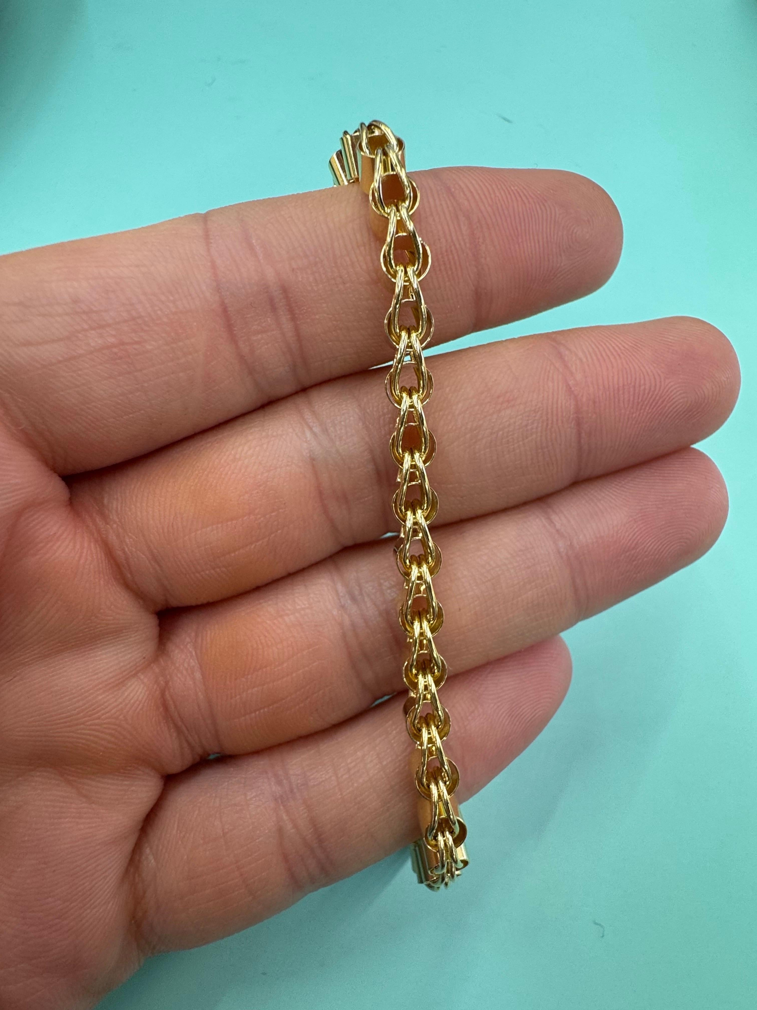 Bracelet à maillons emboîtés imbriqués en or jaune 14 carats 6,6 grammes assorti en vente 3