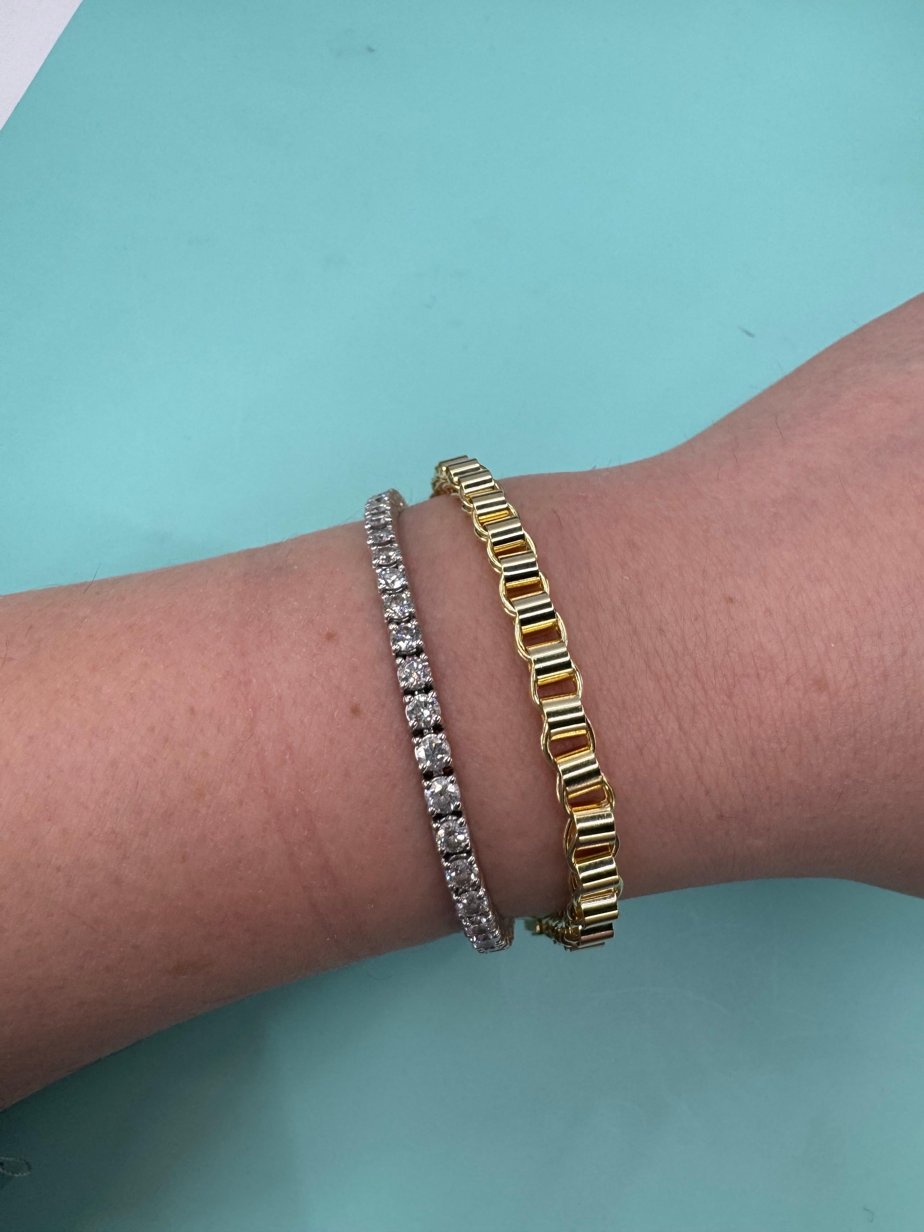 Collier à maillons tubes imbriqués en or jaune 14 carats, 16 grammes en vente 2