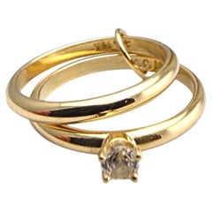 14 Karat Yellow Gold Interlocking Wedding Rings Charm #24240