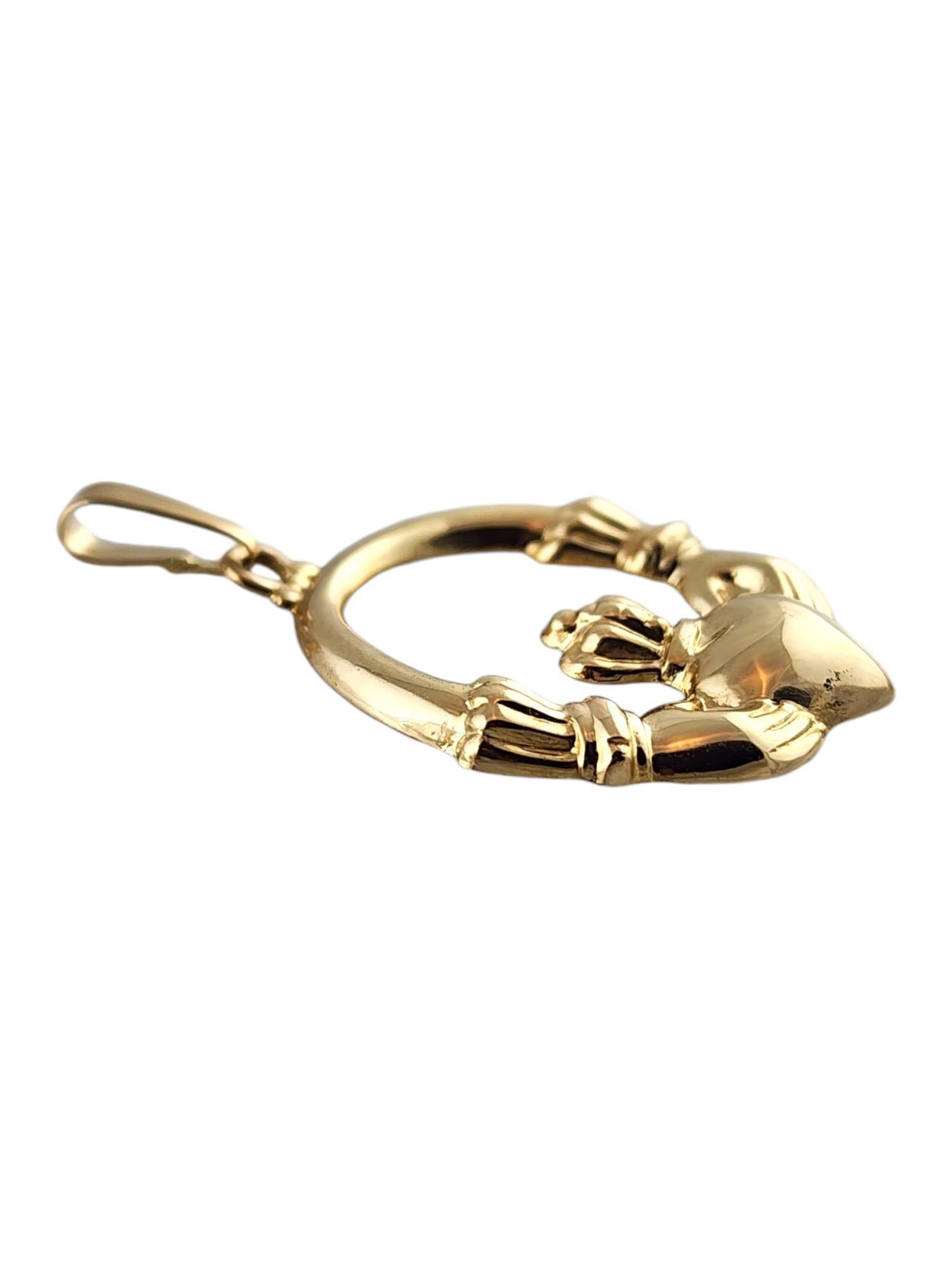 14 Karat Yellow Gold Irish Claddagh Pendant #18888 In Good Condition In Washington Depot, CT