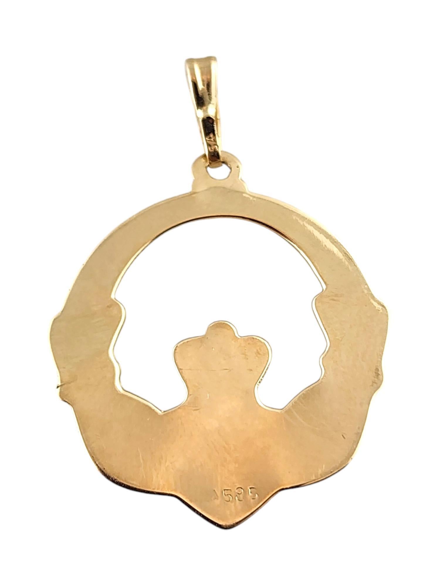 Women's 14 Karat Yellow Gold Irish Claddagh Pendant #18888