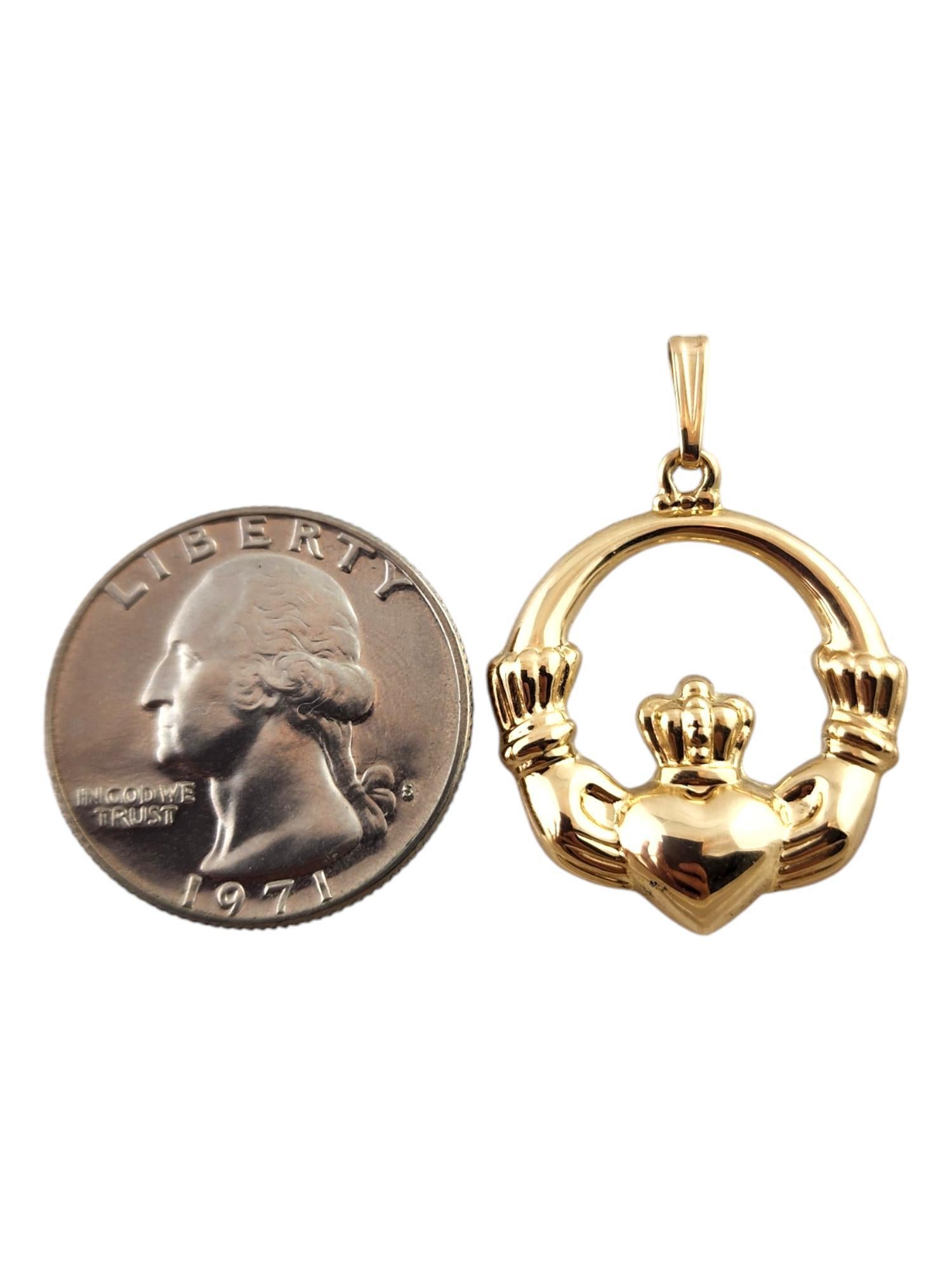 14 Karat Yellow Gold Irish Claddagh Pendant #18888 1