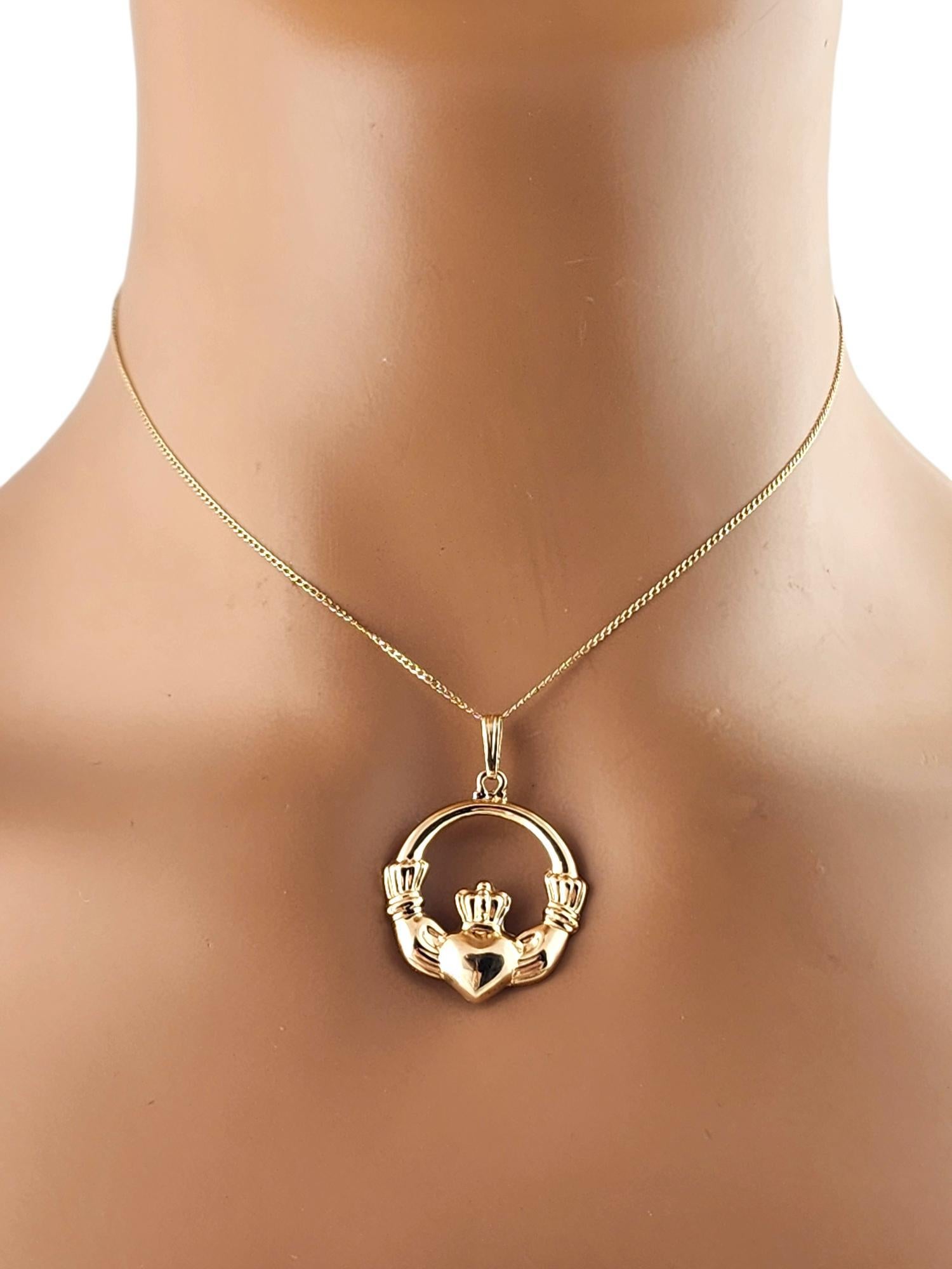 14 Karat Yellow Gold Irish Claddagh Pendant #18888 3