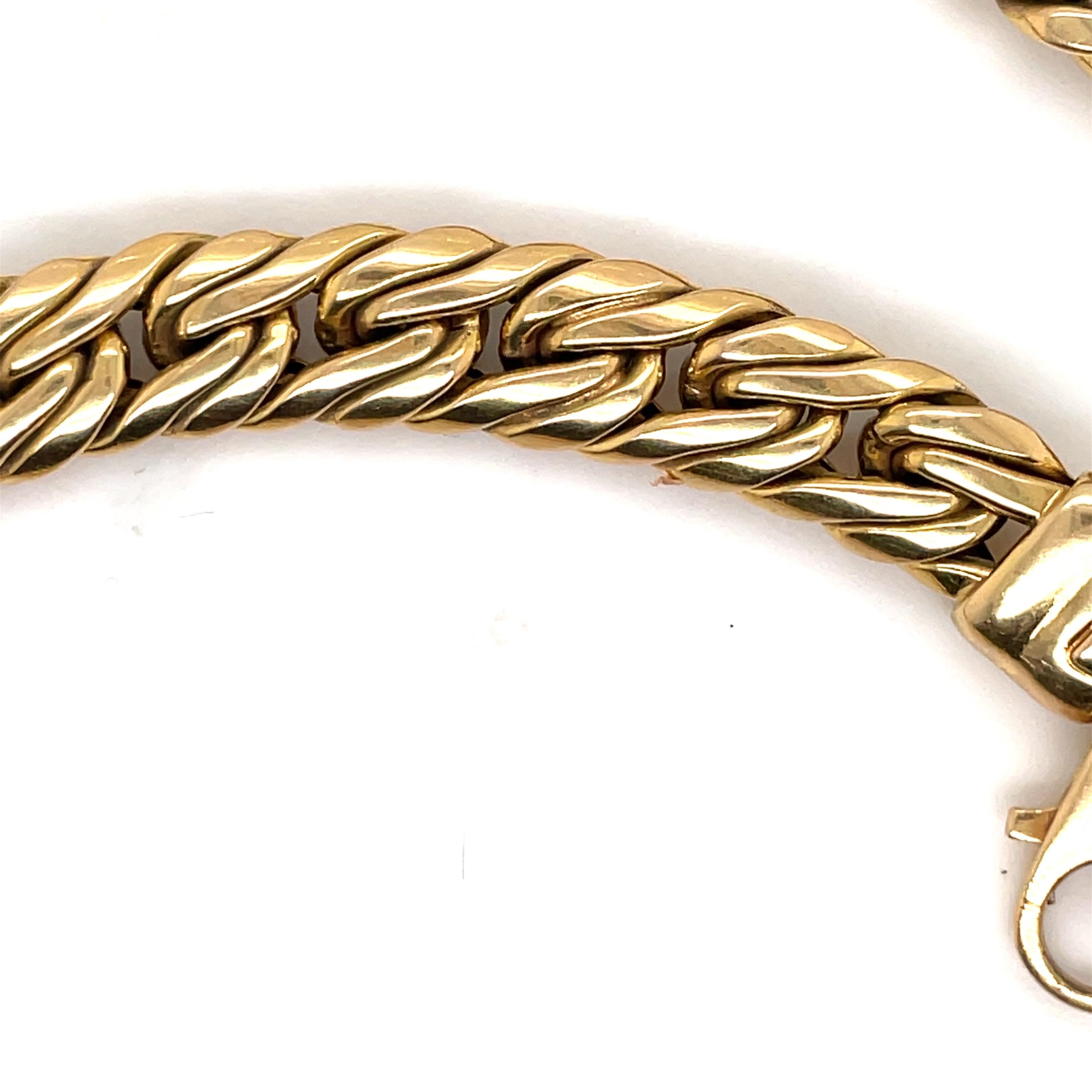 Women's 14 Karat Yellow Gold Italian Braided Link Necklace 56 Grams For Sale