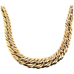 14 Karat Yellow Gold Italian Braided Link Necklace 56 Grams