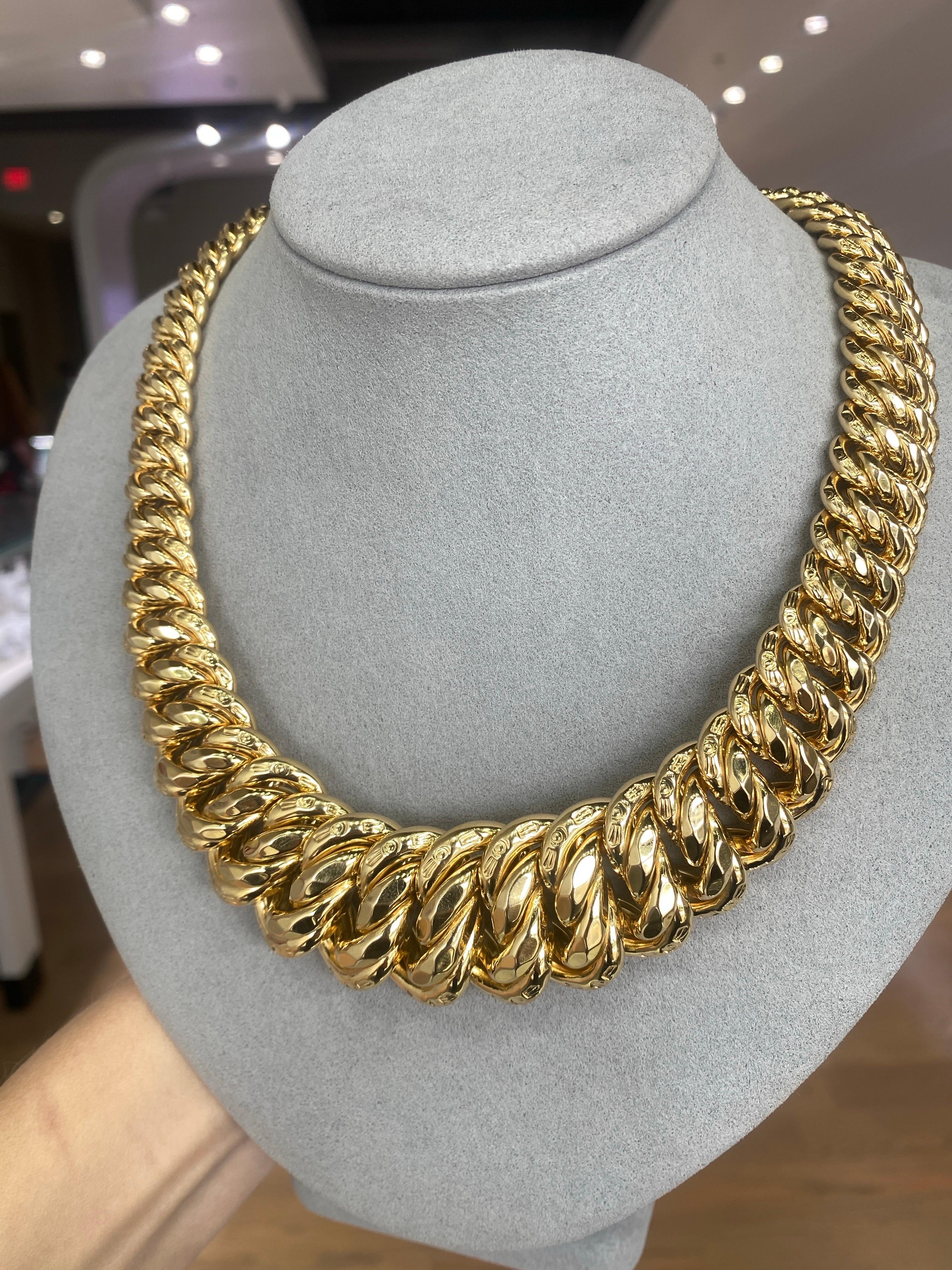 Collier italien en or jaune 14 carats Excellent état - En vente à Houston, TX