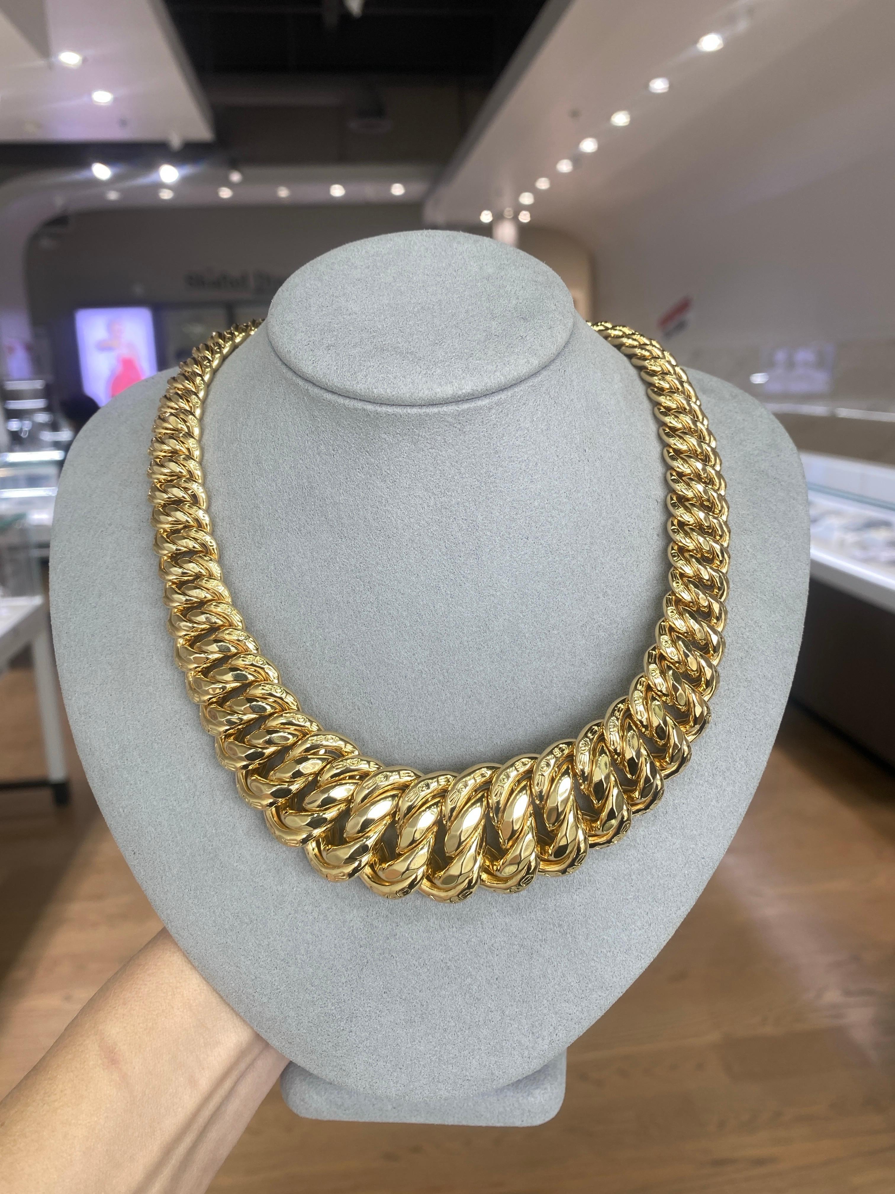 Collier italien en or jaune 14 carats en vente 2