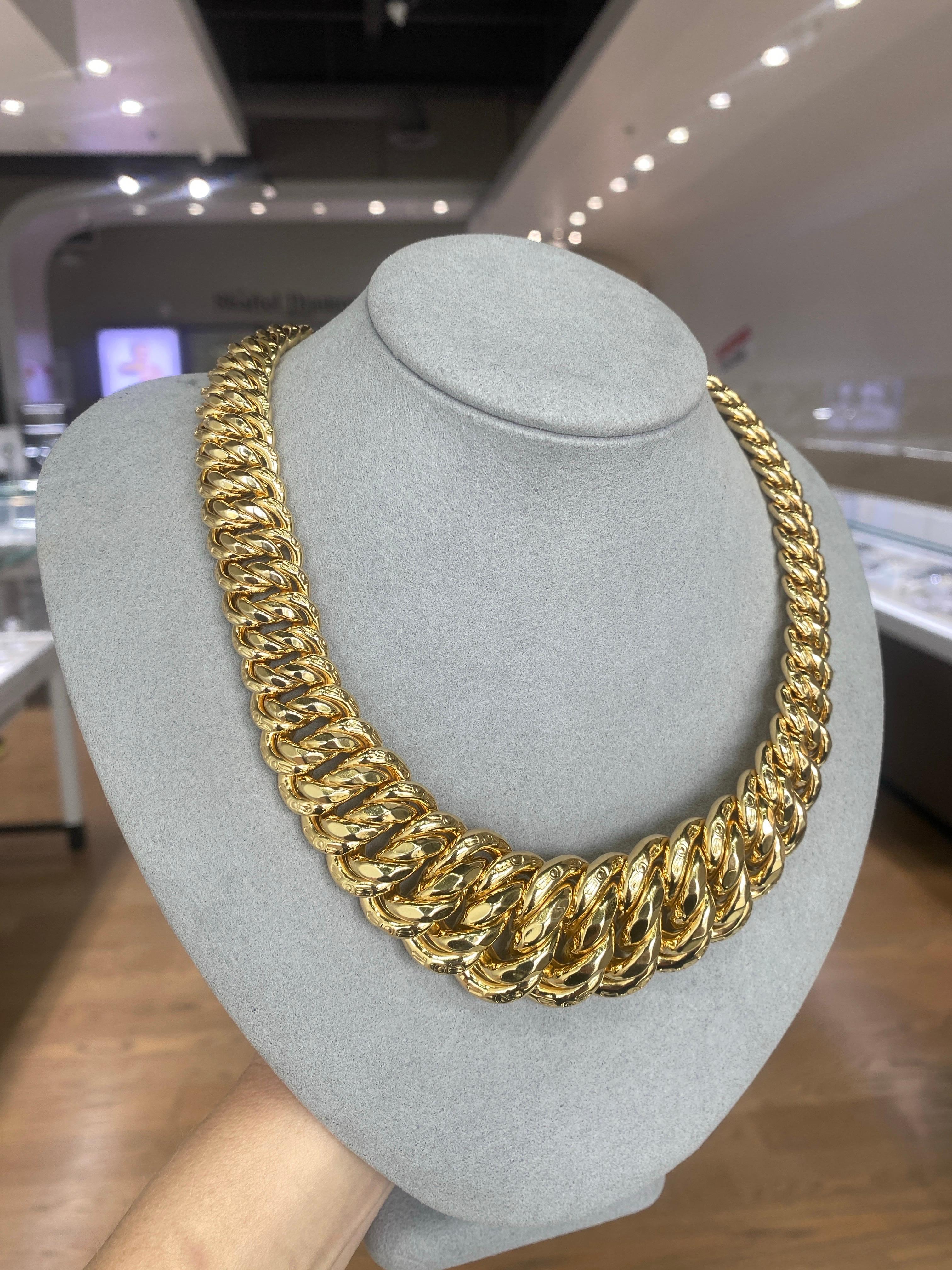 Collier italien en or jaune 14 carats en vente 3