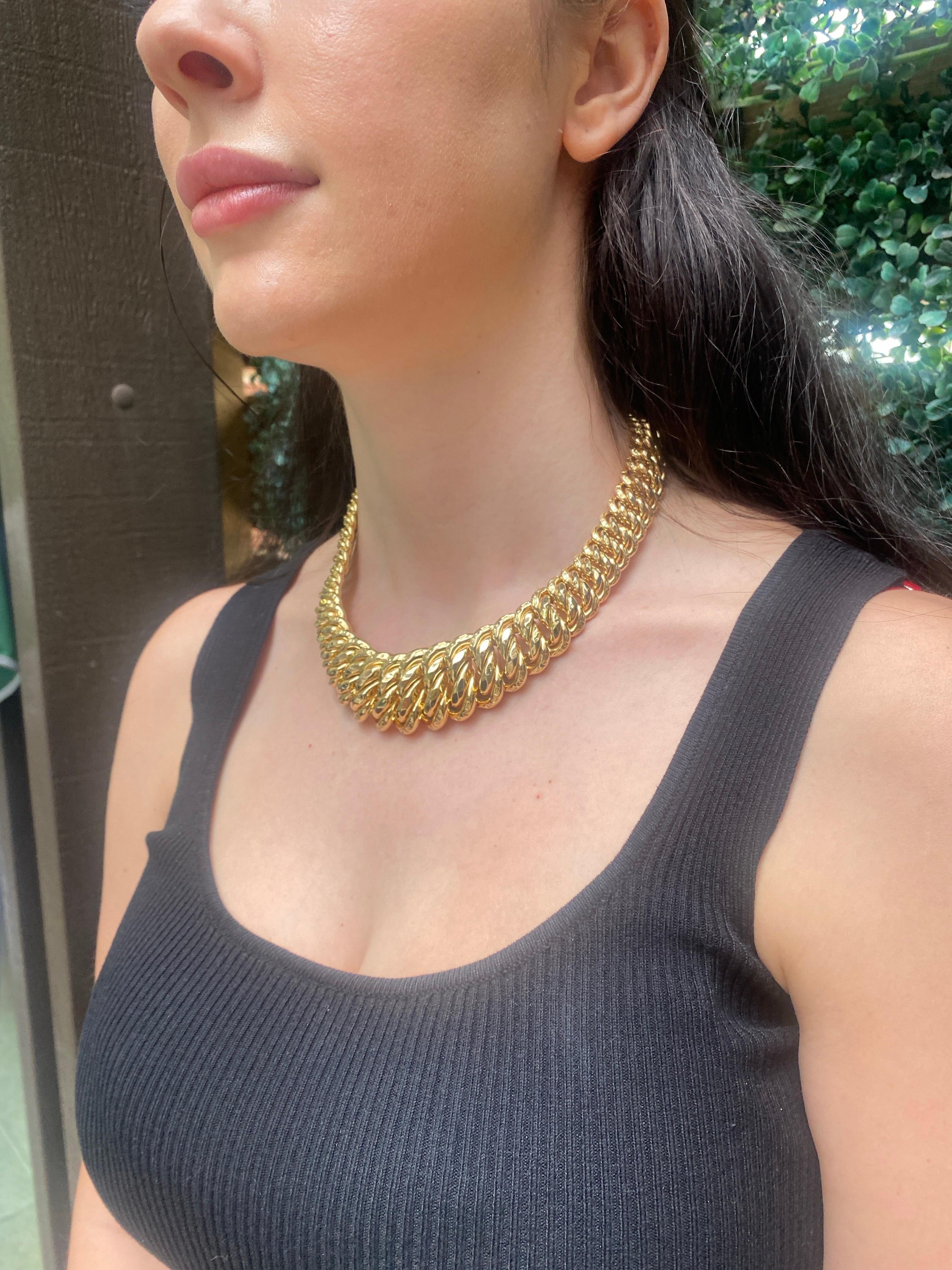 Collier italien en or jaune 14 carats en vente 5