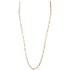 Retro 14 Karat Yellow Gold Italian Herco Figaro Chain, 18.5 Grams