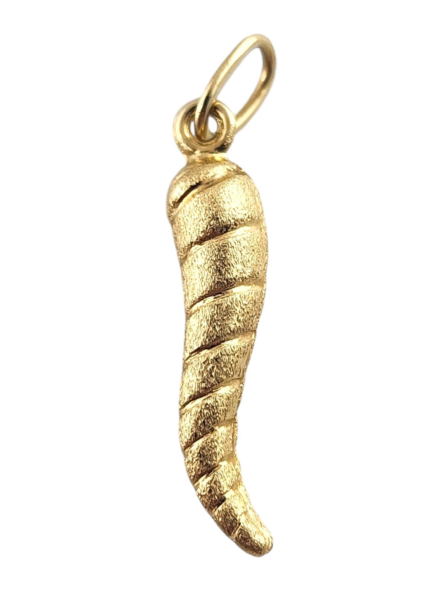 Women's 14 Karat Yellow Gold Italian Horn #19252