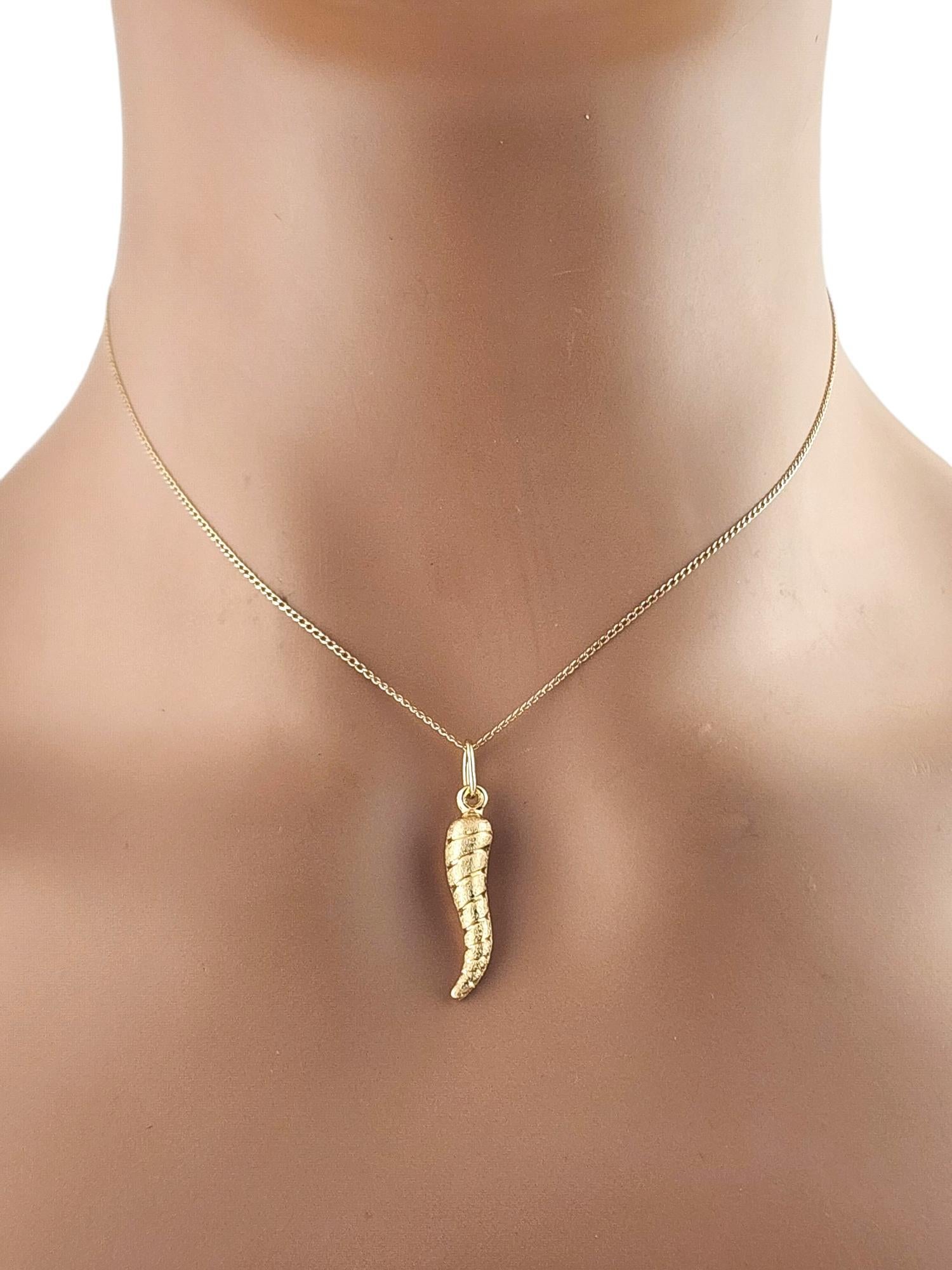 14 Karat Yellow Gold Italian Horn #19252 3