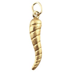 14 Karat Yellow Gold Italian Horn #19252
