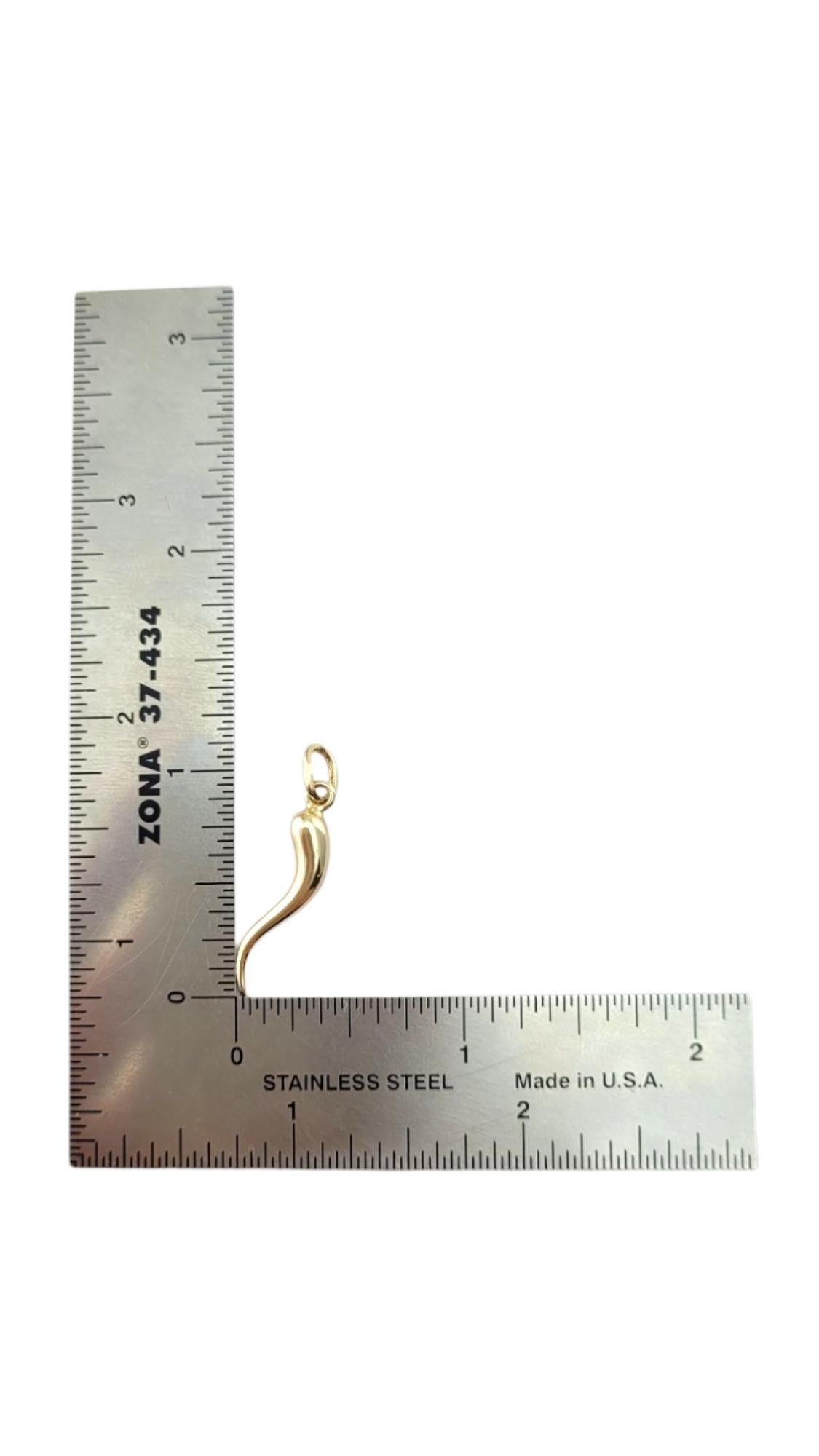 Colgante de cuerno italiano de oro amarillo de 14 quilates #21486 3