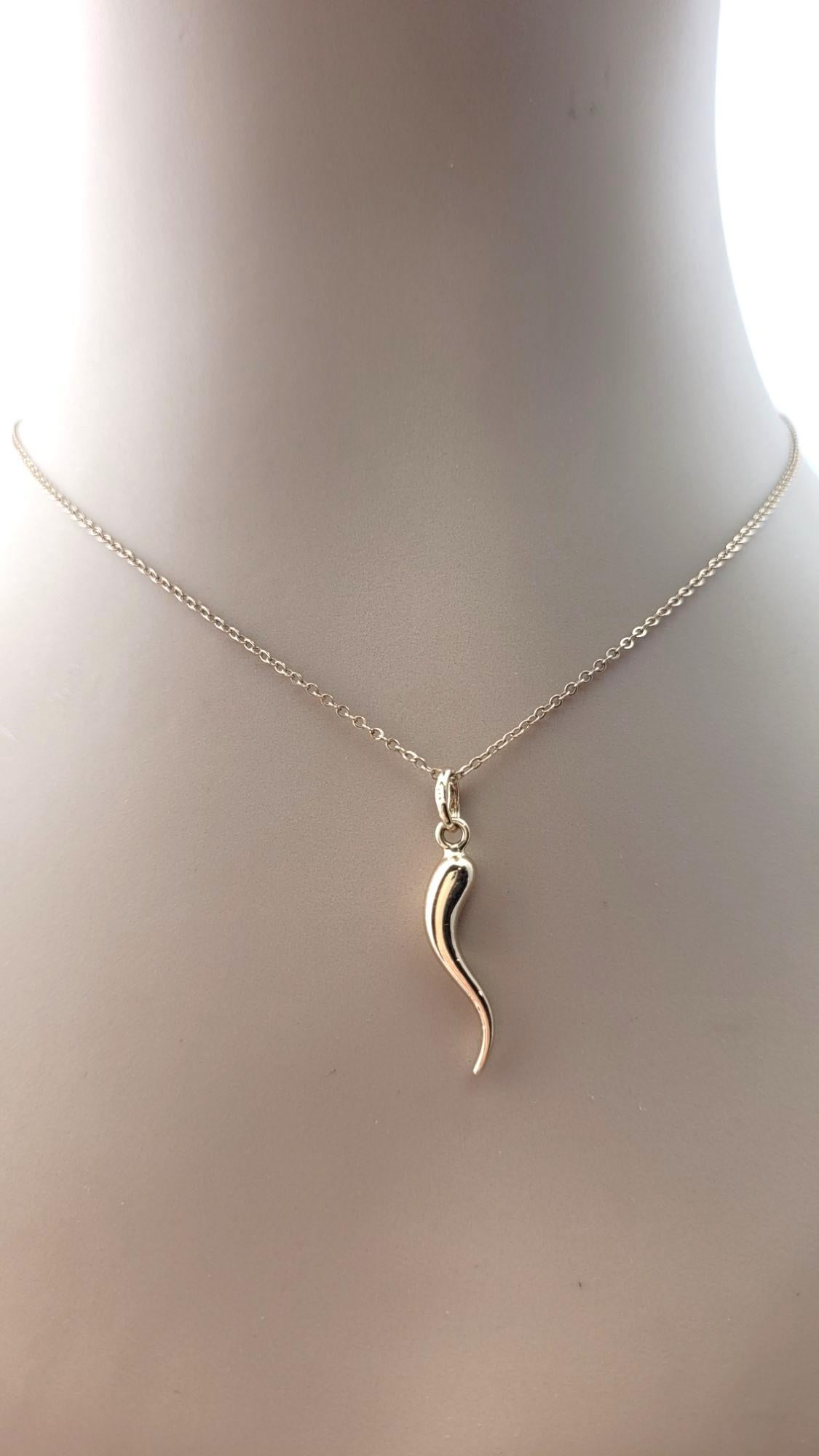 Italienischer Horn-Anhänger aus 14 Karat Gelbgold #21486 im Angebot 4