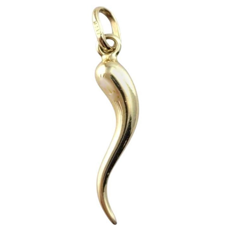 Italienischer Horn-Anhänger aus 14 Karat Gelbgold #21486