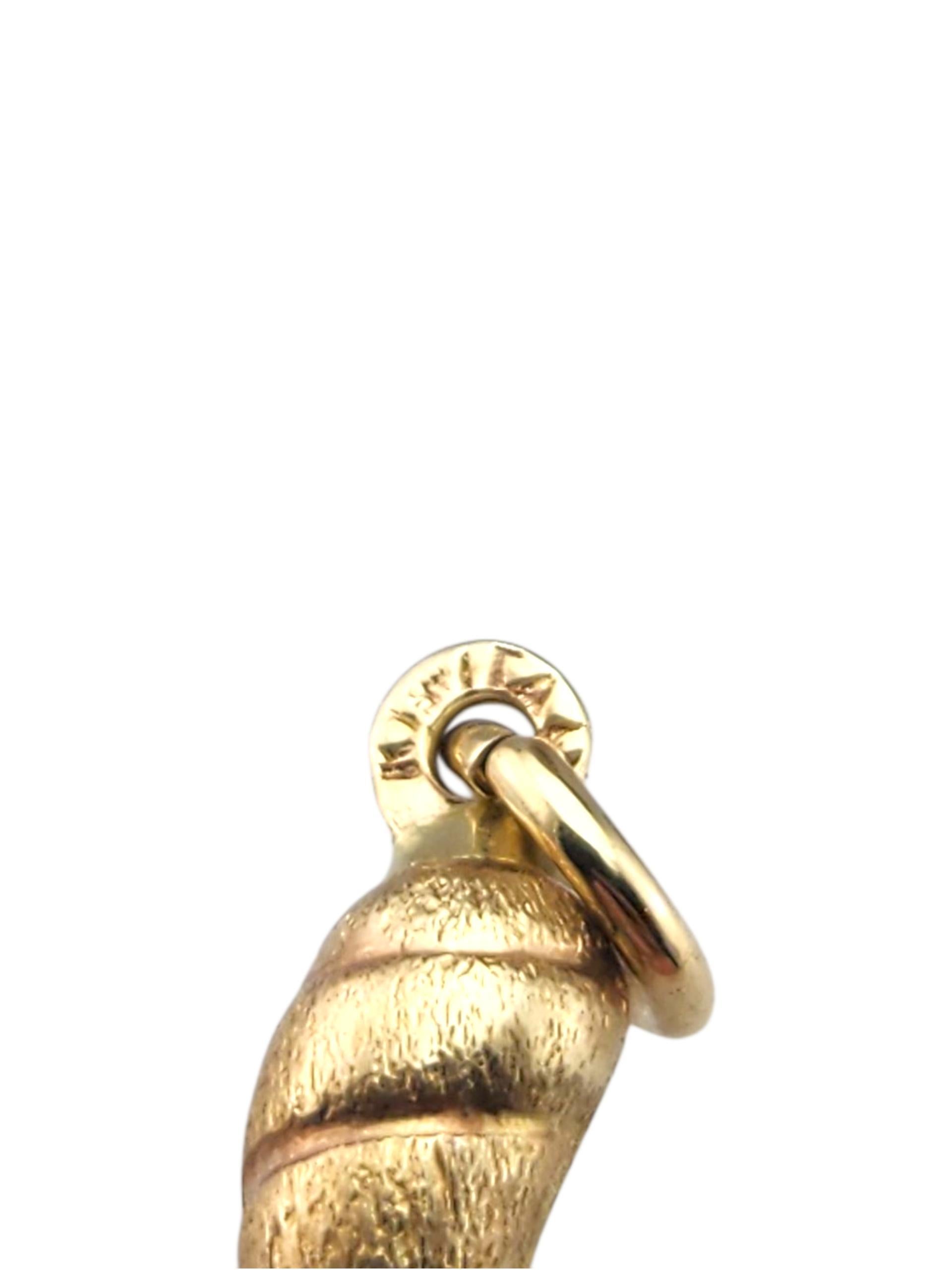 Ciondolo di Horn in oro giallo 14 carati #22800 in vendita 2