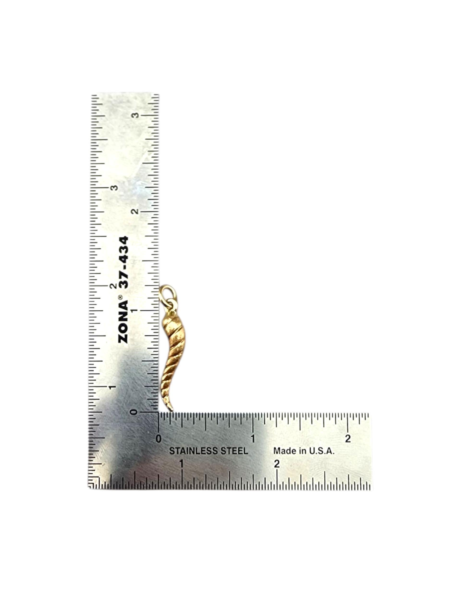 Ciondolo di Horn in oro giallo 14 carati #22800 in vendita 3